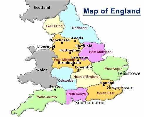 Map of England - Billie Box delivers Nationwide