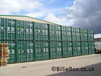 Stacks of 20ft containers, self storage site, self store