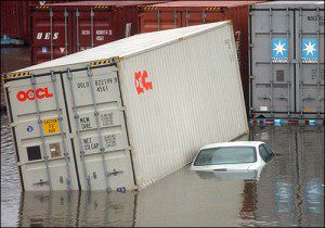 Flooded sea container