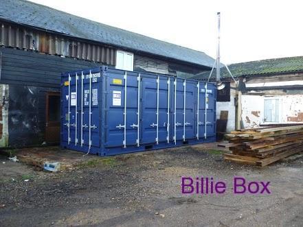 Open sided shipping container on customer site