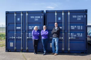 shipping container sales and rentals team at billie box