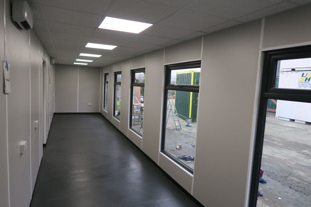 shipping container classroom inside