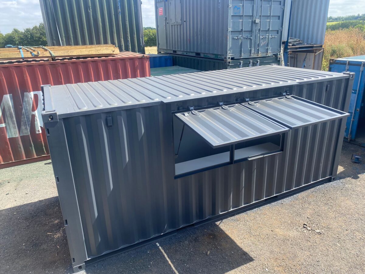 Top view of School Snack Shack converted shipping container.
