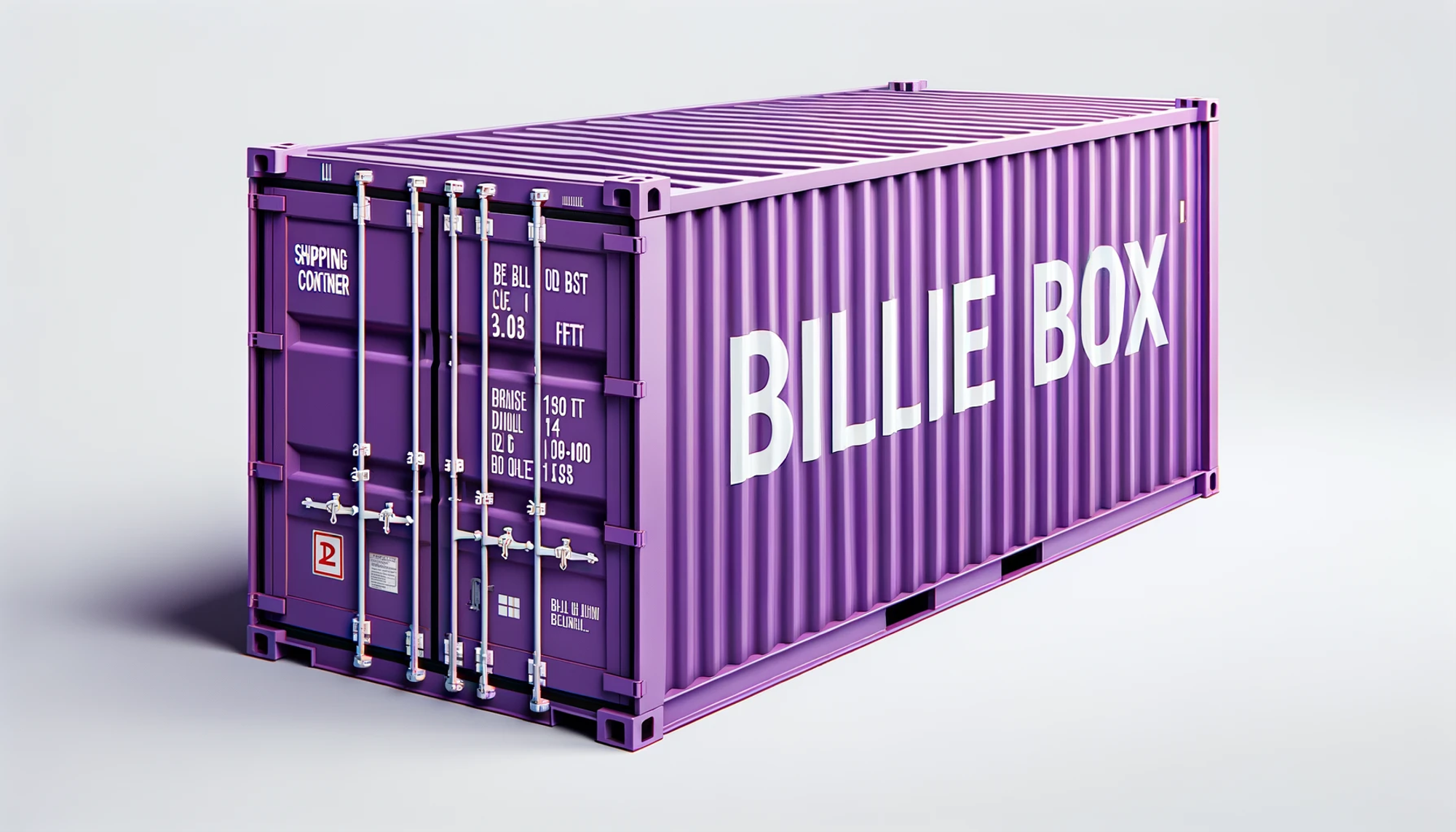 purple shipping container