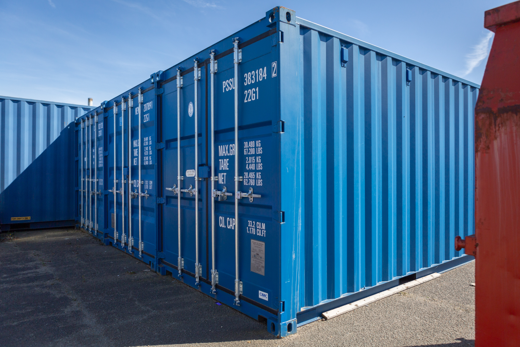 Shipping containers to be used for storage.